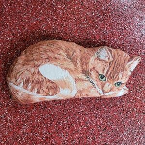 Cozy Cat Pillow - Orange and White